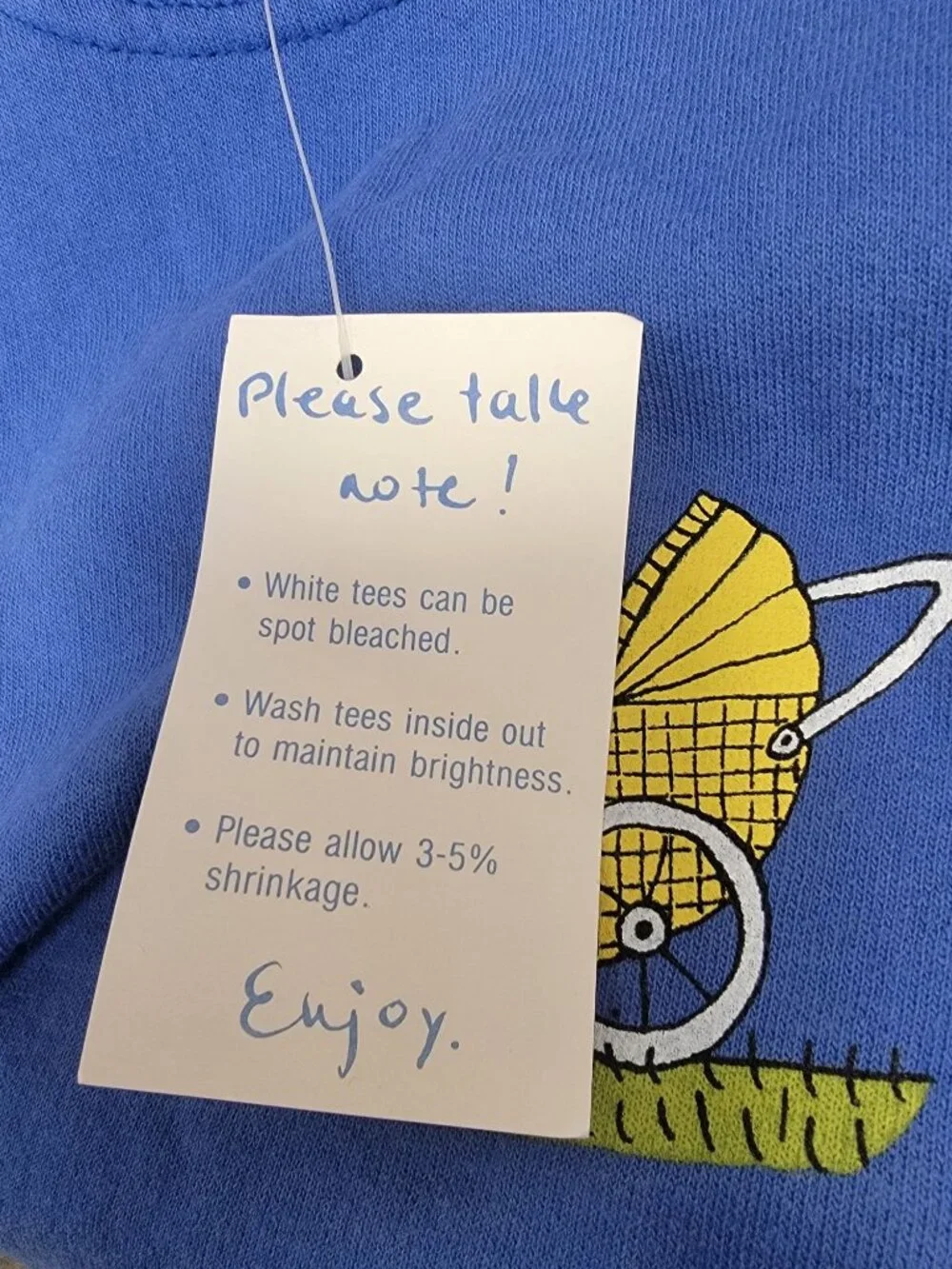 Mulberribush Girls Blue Cotton Tank Baby Carriage Print Size 7 USA